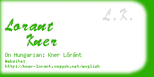 lorant kner business card